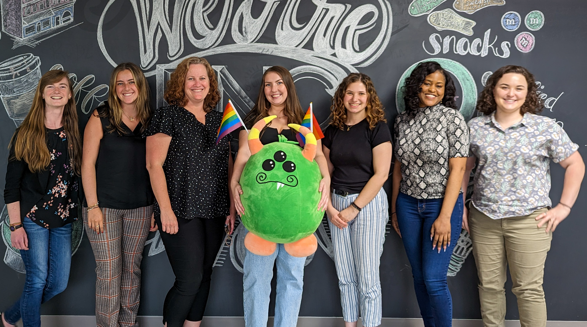 The PR Team in the Philadelphia office with the 3i monster.